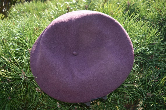 Violet vintage wool beret - image 5