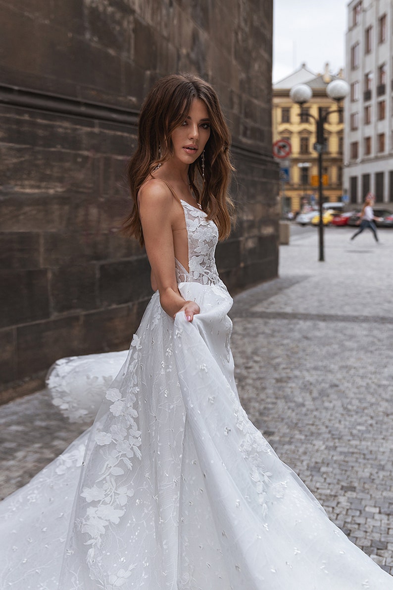 a pink wedding dress