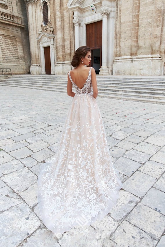 boho rustic wedding dress
