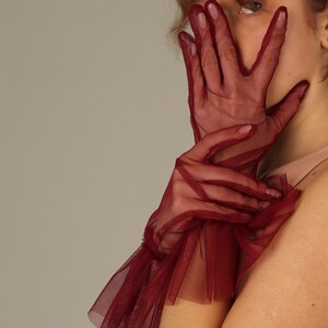 Brown Tulle Gloves main image 0
