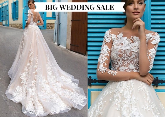 etsy floral wedding dress