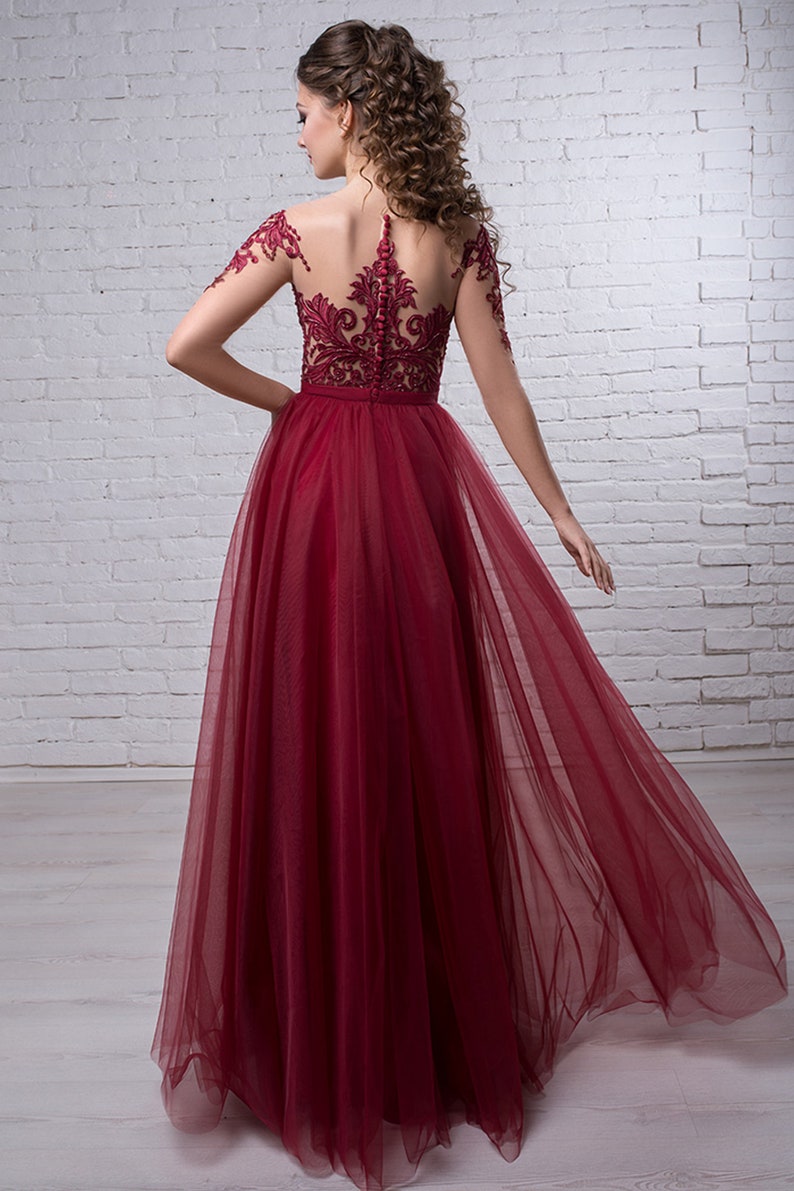 Red Wedding Dress Gothic Wedding Dress Red Lace Wedding Etsy