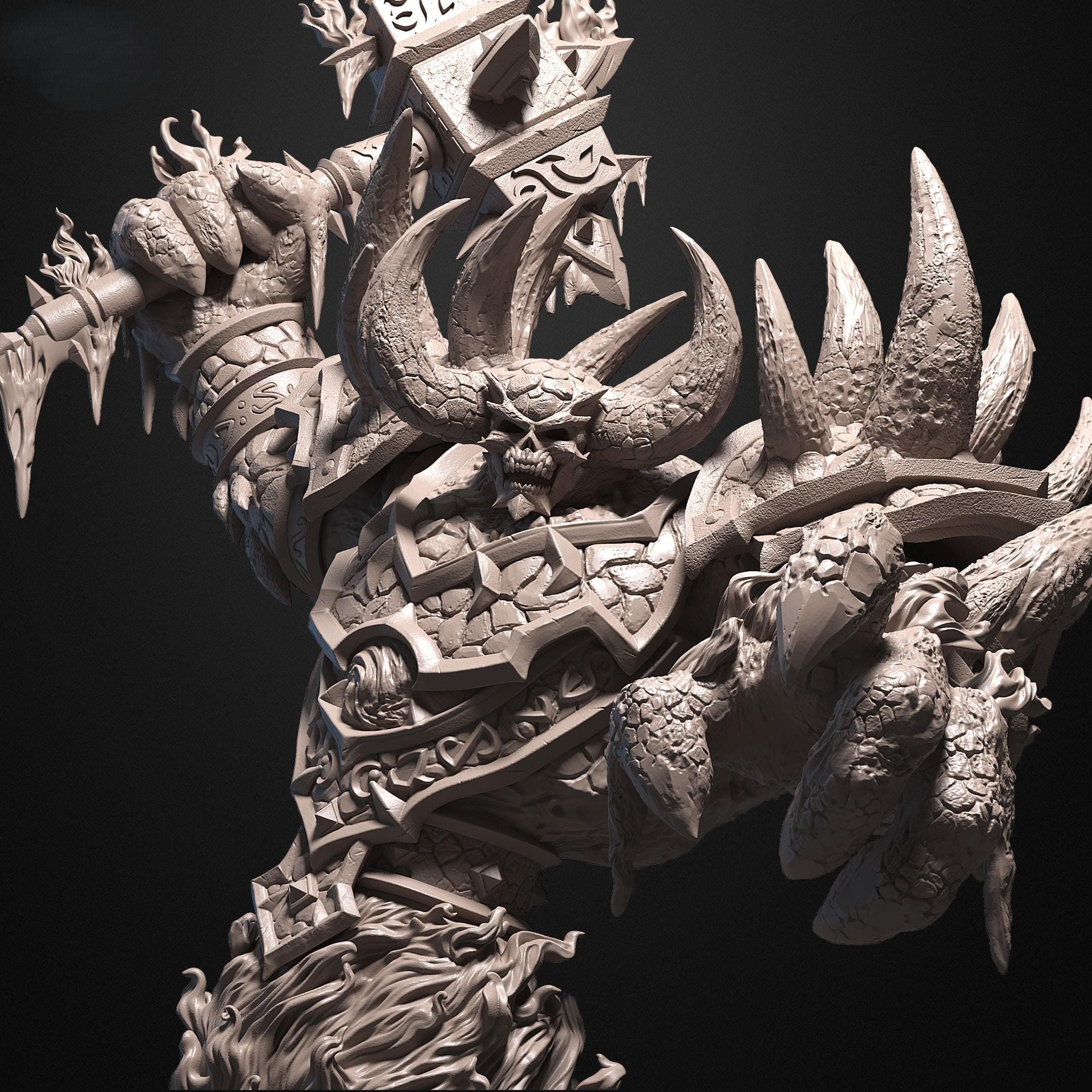 Ragnaros Warcraft MASSIVE Figure. 3D Printed Unpainted *12k Model