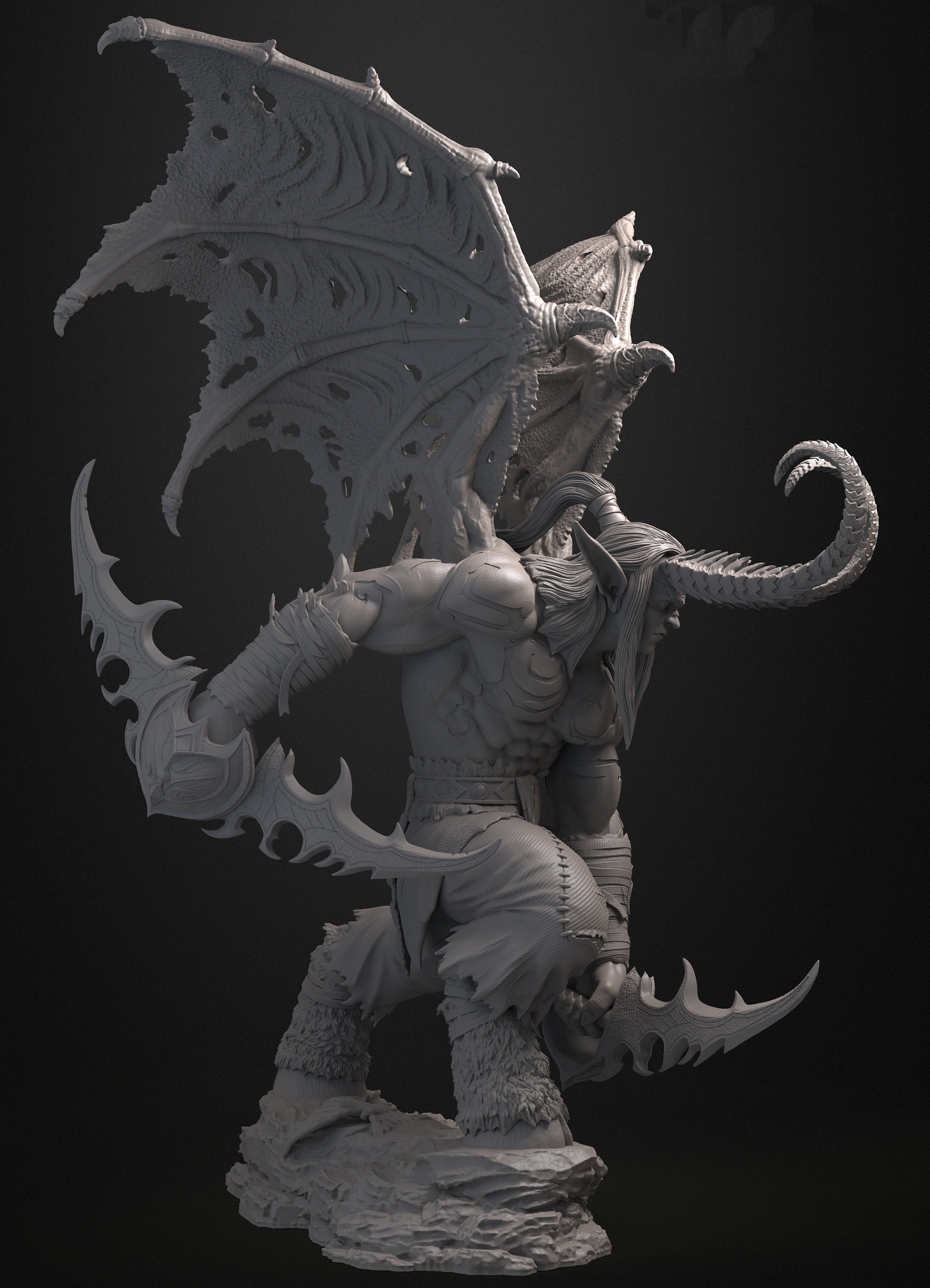Illidan Stormrage Figure. 3D Printed Resin 12k Model. Gift for Gamer ...