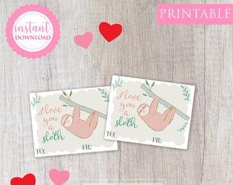 Tarjeta imprimible del Día de San Valentín, San Valentín en el aula, San Valentín DIY, San Valentín perezoso, San Valentín lindo, Descarga instantánea