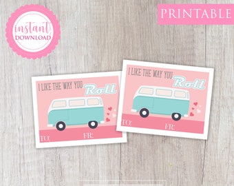 Printable Valentine's Day Card Classroom Valentine Kids Valentine School Valentine Car Van Boy Valentine, Instant Download