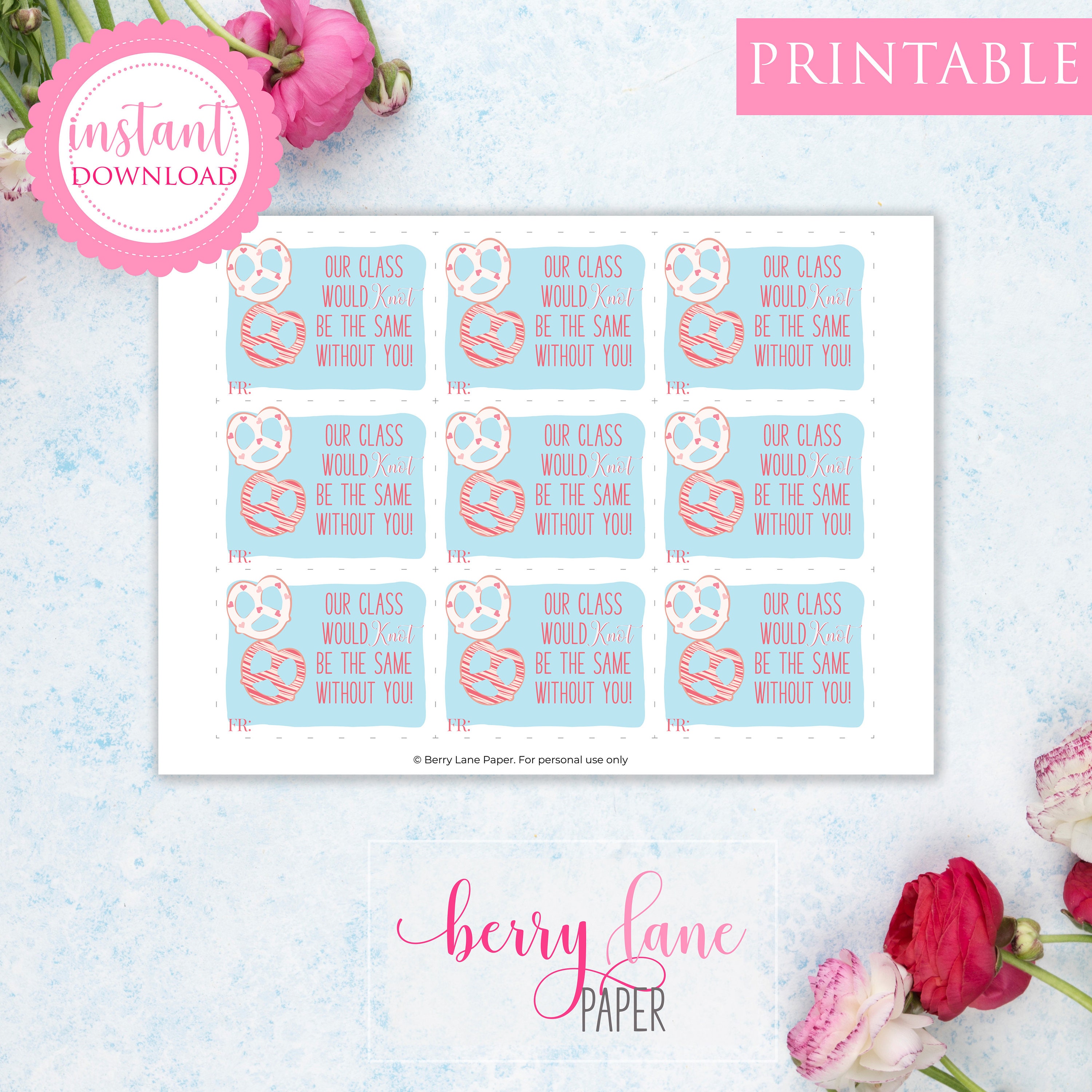 Printable Valentine's Day Card Classroom Valentine Kids Valentine ...