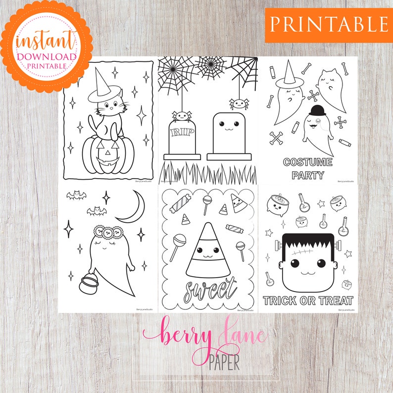 Digital Download Kids Coloring Halloween Activity Sheet Printable Halloween Coloring Sheet Halloween Coloring Pages Instant Download