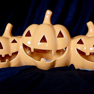 Kürbis Trio Halloween Dekoration Keramik LED Kerze Display Goth Emo gruselige Lampe Licht