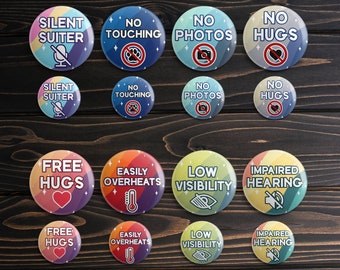 Fursuit & Cosplay Awareness Button Badges | 38mm or 58mm | UPDATED DESIGNS