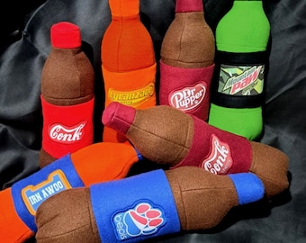 Plushy Soda/Drink Bottle Prop - 7 &#39;Flavours&#39;