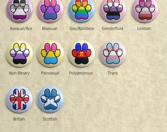 Pride Paw Buttons/Badges/Pins