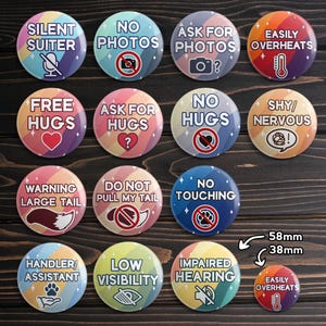 Fursuit & Cosplay Awareness Button Badges | 38mm or 58mm