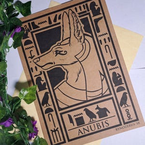 ANUBIS - Dieu égyptien Kraft impression - A4, A5 ou A6 - ARRÊTÉ