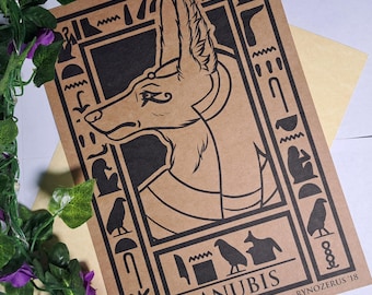 ANUBIS - Egyptian God Kraft Print - A4, A5 or A6 - DISCONTINUED print