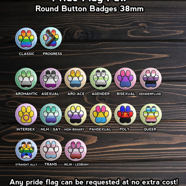 Épingles d'insigne de bouton de patte de fierté LGBTQ+ 38 mm