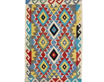 Handwoven Afghan Kilim Rug – Traditional Wool Flatweave (159 x 104 cm)