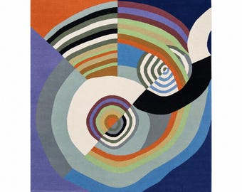 Tapisserie d’après Robert Delaunay Rythme no 2 – Édition Limitée 2/8 – Laine sur Coton – Dimensions 250 x 300 cm (98 x 118 in)