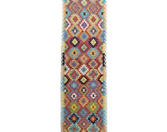Handwoven Wool Runner Rug – Maimana Flatweave (305 x 90 cm)