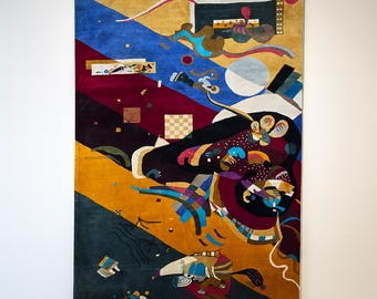 Alfombra de lana anudada a mano: Composición IX de Kandinsky, Arte Moderno del Siglo XX
