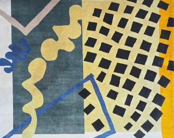 Tapis d’après Henri Matisse Les Codomas Jazz – Noué Main – Laine sur Coton – Dimensions 260 x 195 cm (102 x 77 in)