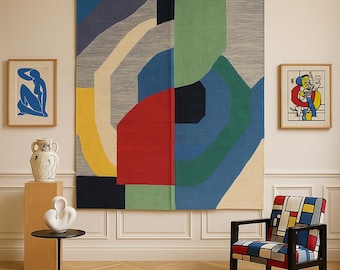 Tapisserie Sonia Delaunay d’après "Olympie" – Tissée main en laine – 245 x 167 cm