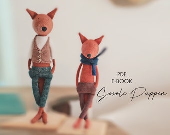 PDF Häkelanleitung / Pattern E BOOK, Fuchs "Fred & Frida" 50cm , Sprachen: deutsch, english, español, français, E-BOOK (mit Kleidung )