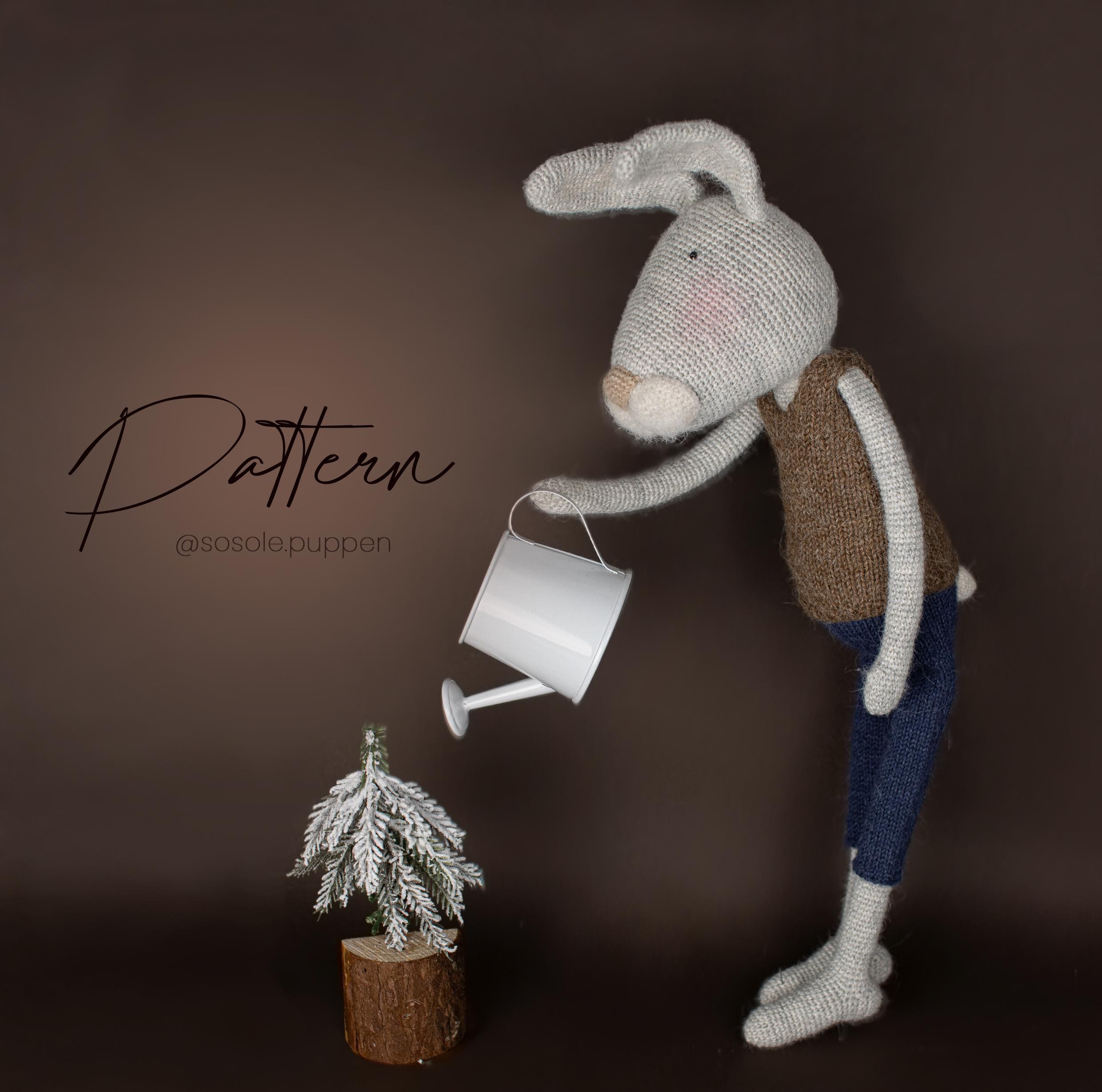 Crochet Pattern for Sosole Mr. Rabbit 50 Cm With Ears. Languages ...