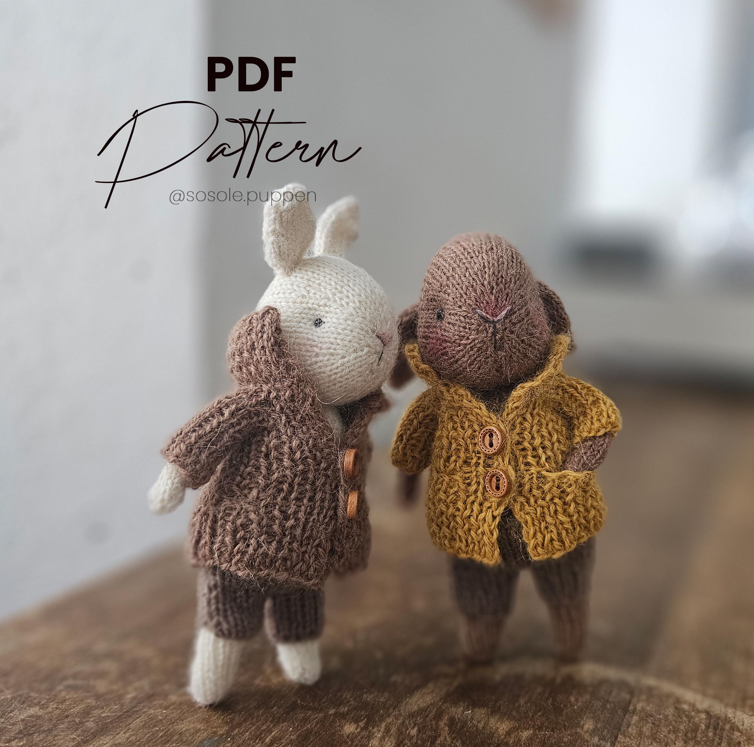 PDF knitting pattern/ coat, skirt, pants, T-shirt, sweater, socks, scarf. Languages: German, English, French