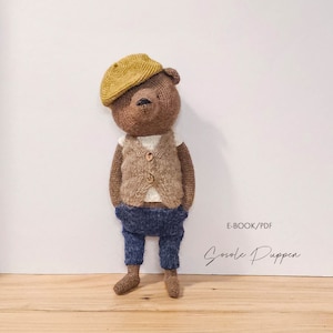 PDF crochet pattern Sosole bear Herbert with the clothes. 25cm tall. English/German/Français/Español