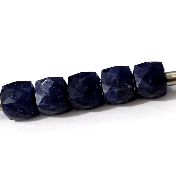 5 Pieces Nice Cut Square Shape Natural Royal Blue Sodalite Gemstone Beads Faceted 12x12mm Big Hole 5MM European Beads Fit All Kind Bracelets