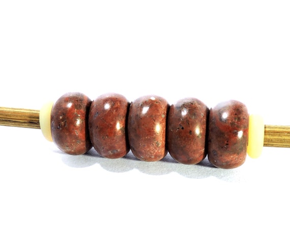 Large Hole European Style Beads Fit In All Kind Charms,Bracelets 10 Pieces 100/% Natural Picture Jasper Gemstone 14x8mm Faceted Big Hole 5mm