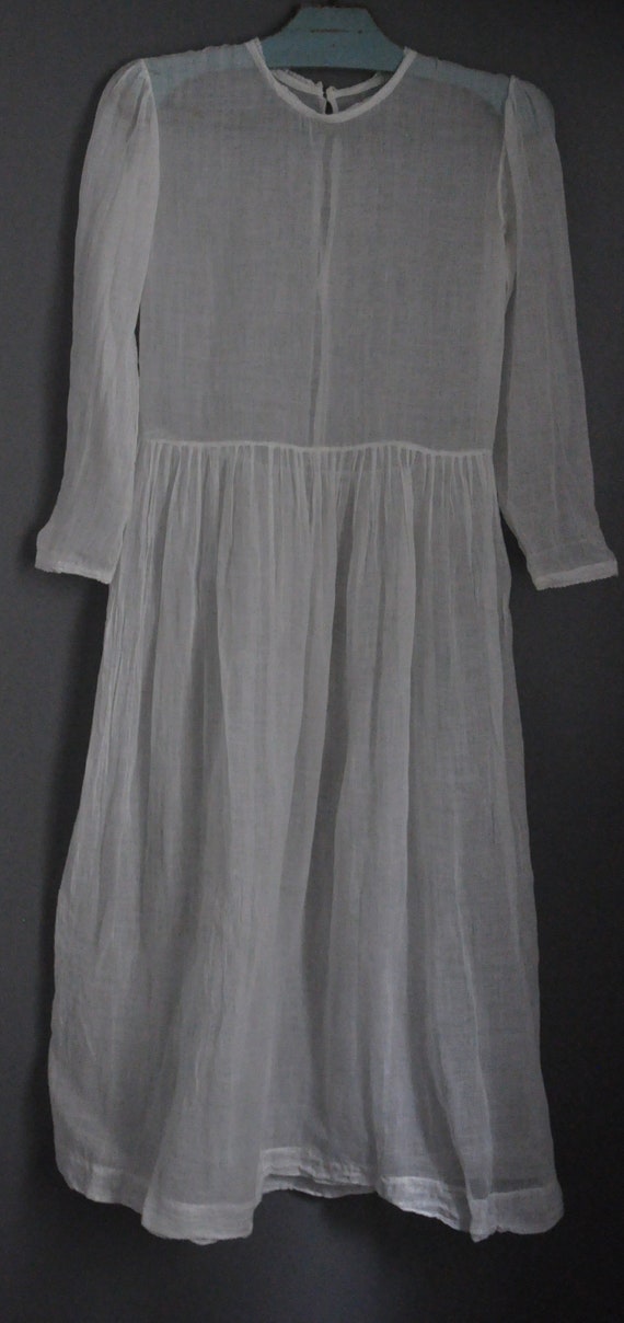 Antique French White Communion dress transparent c