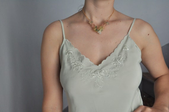 90s silk slip dress in mint green | Mini slip dres