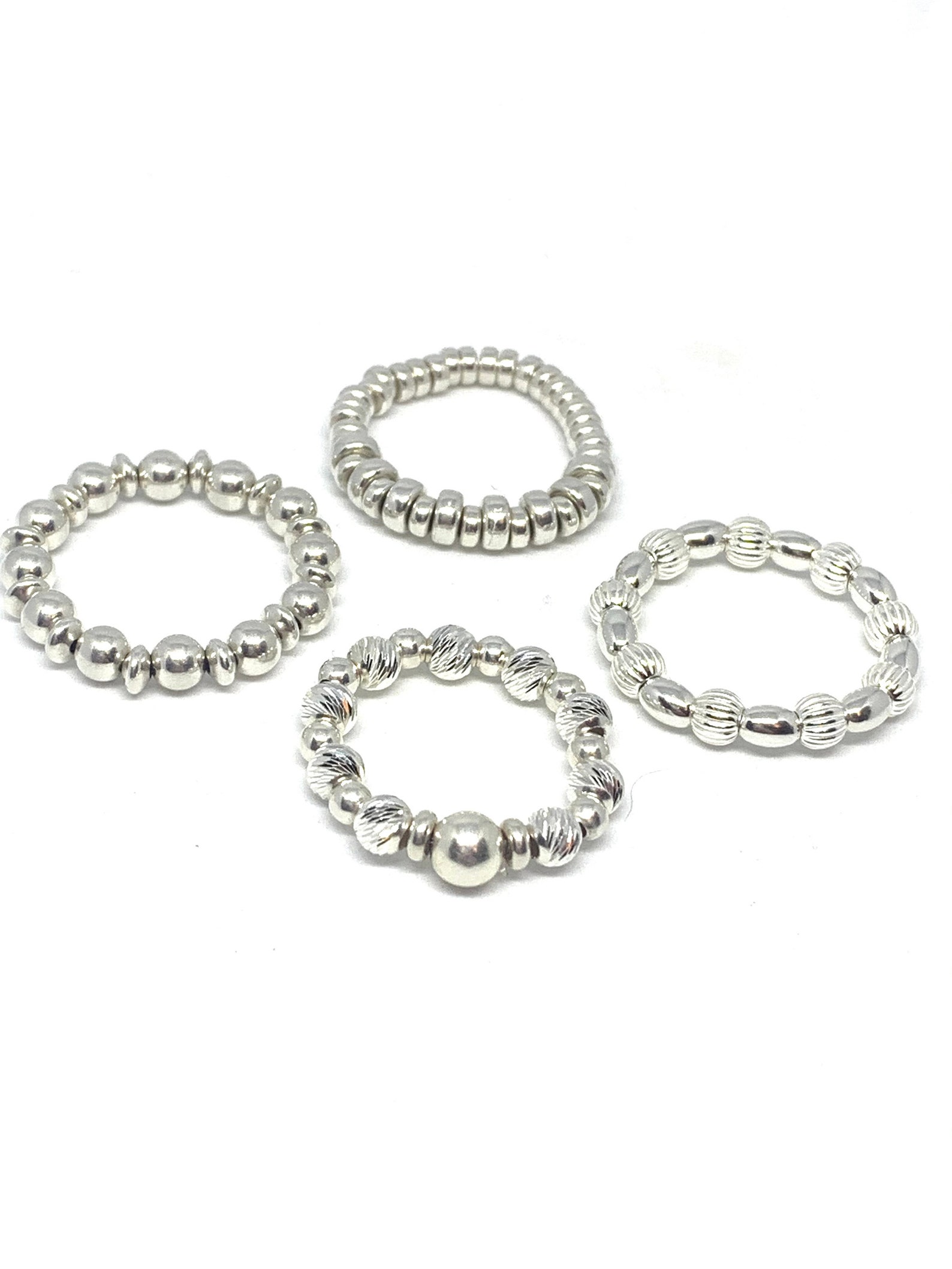 Sterling Silver stretch bead ring. Stretchy Ring. Stacking Etsy