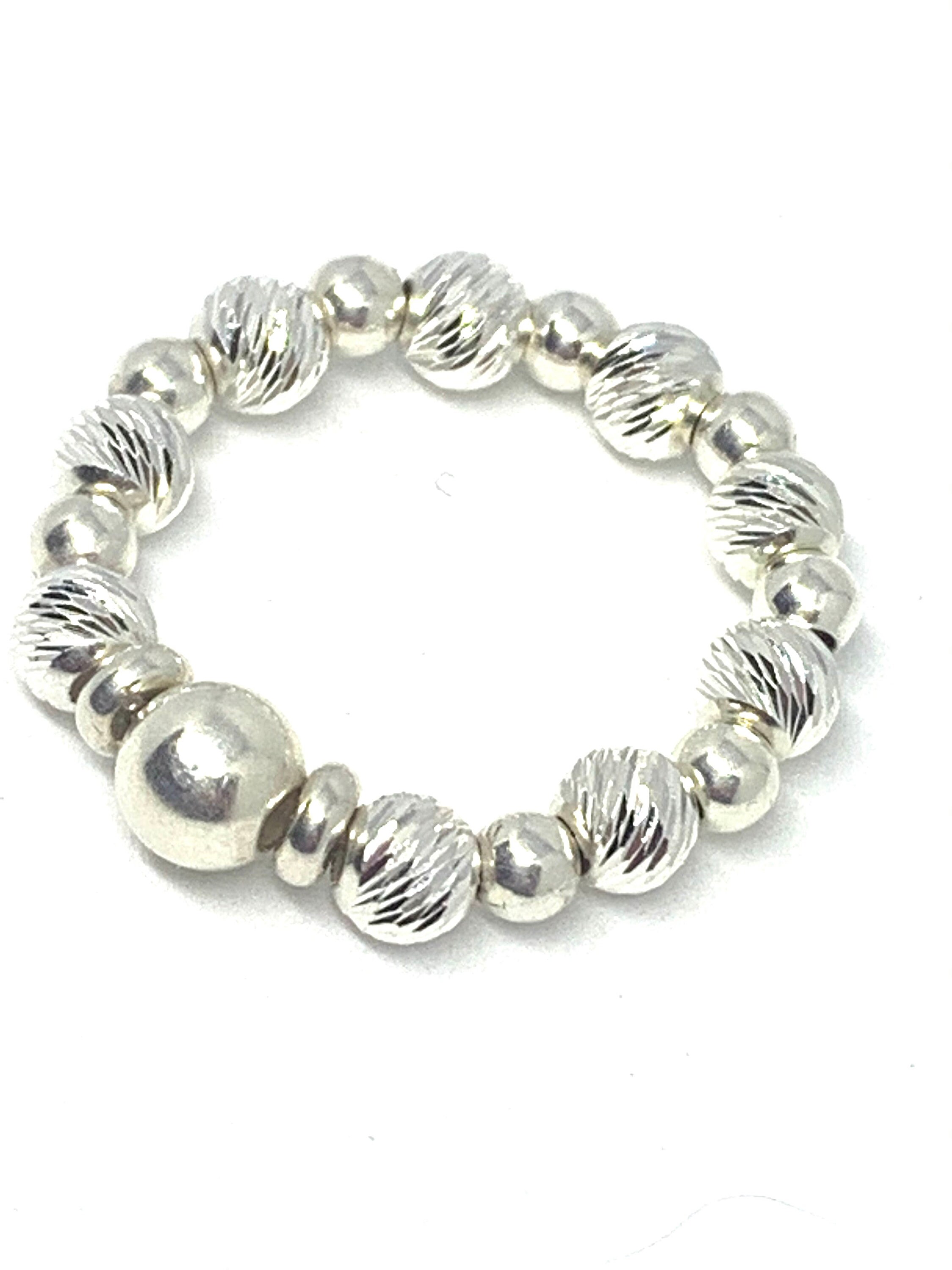 Sterling Silver stretch bead ring. Stretchy Ring. Stacking Etsy