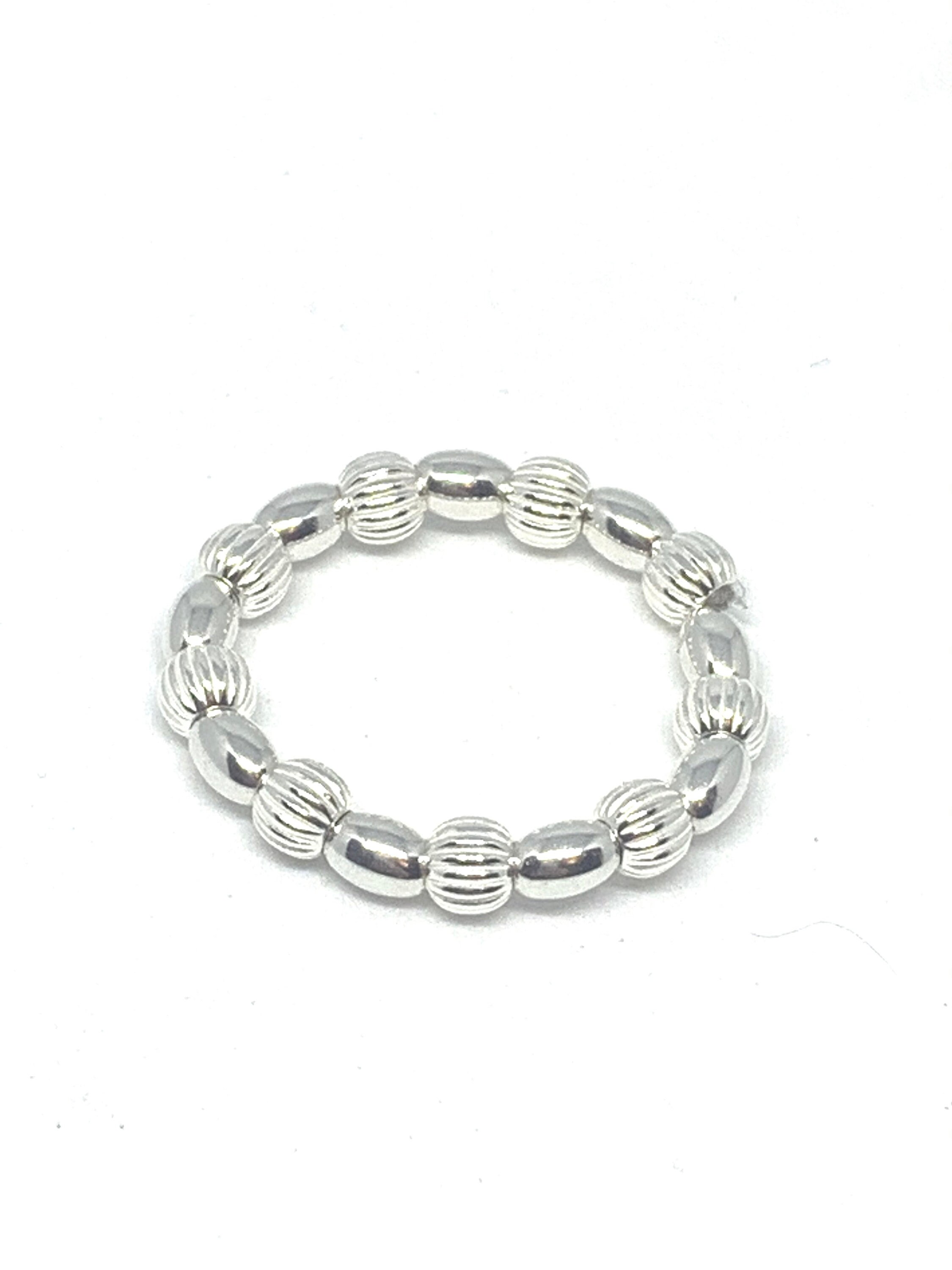 Sterling Silver stretch bead ring. Stretchy Ring. Stacking Etsy