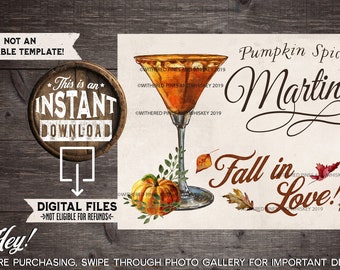 Pumpkin Spice Martini, Fall in Love, Pumpkin Spice, Caramel Cocktail, Fall Floral, Autumn Drink, Fall Wedding, Pumpkin Signature Drink, Rust