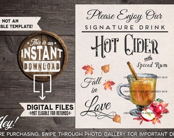 Hot Cider, Spiced Rum, Fall in Love, Autumn Drink, Fall Wedding