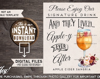 And They Lived Appley Ever After, Apple Cider Sangria, Fall Floral, Autumn Drink, Fall Wedding, Appley Ever After