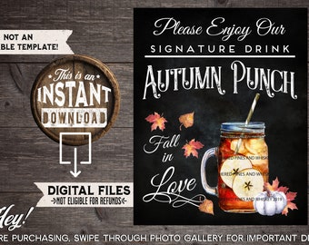 Autumn Punch, Apple Signature Drink, Fall in Love, Autumn Drink, Fall Wedding