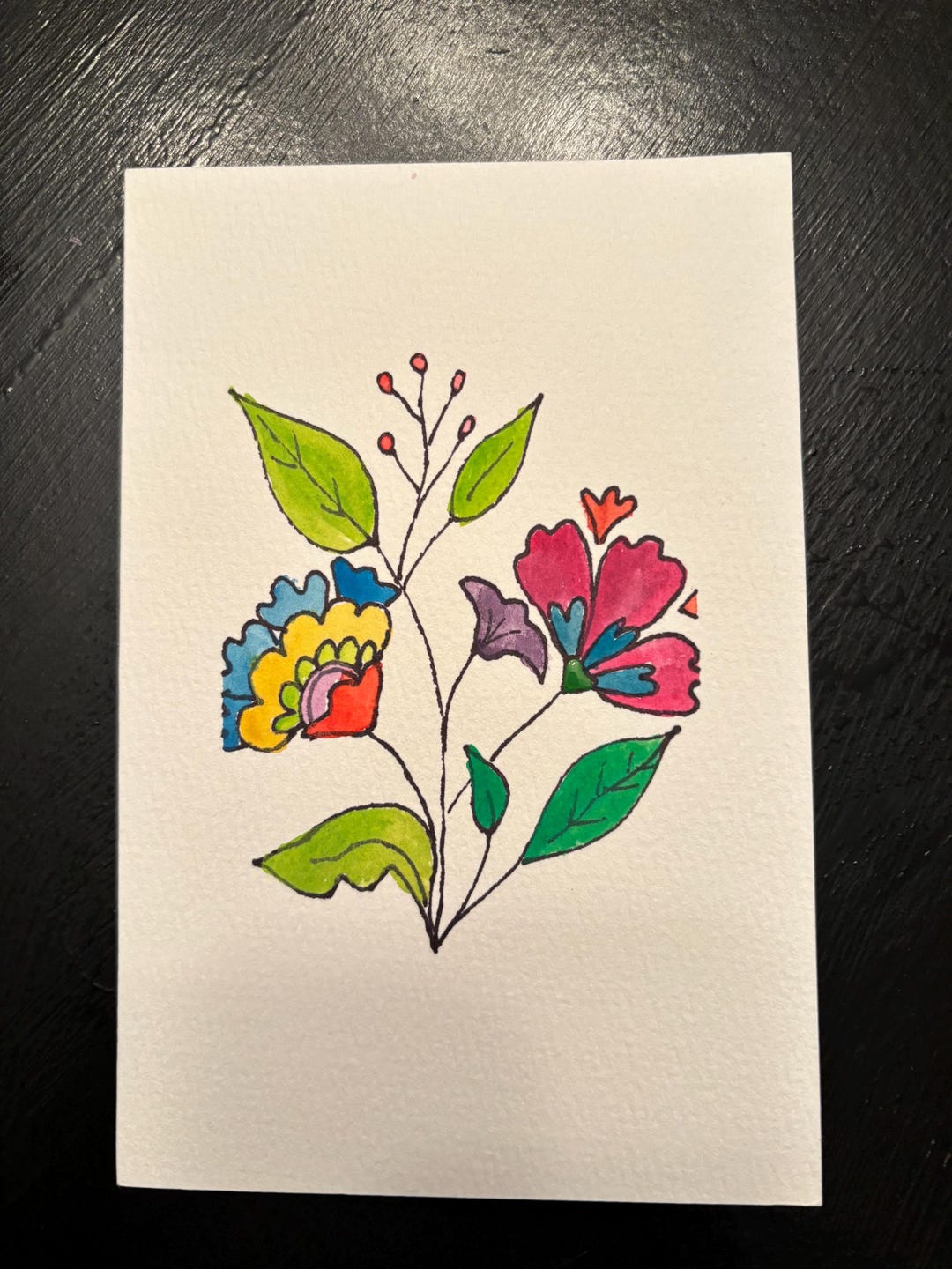 Hand-painted Watercolor Floral Greeting Cards, Blank Inside - Etsy