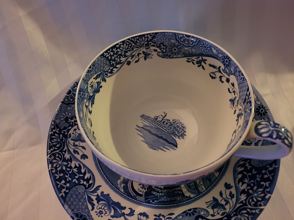 Spode Blue Italian JUMBO Cup and Saucer Etsy