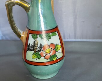 Vintage Hand-Painted Japanese Lusterware Porcelain Small Creamer or Vase