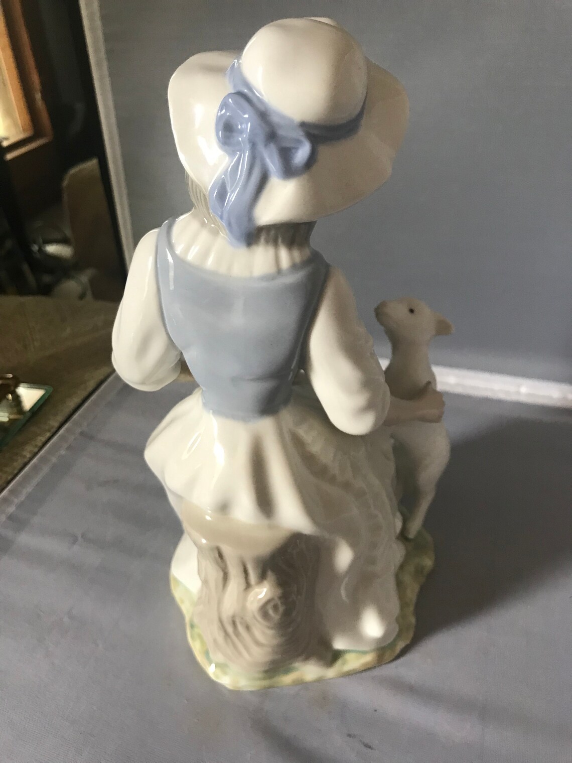 Vintage Spanish Tengra Porcelain Figurine Girl With Lamb Etsy