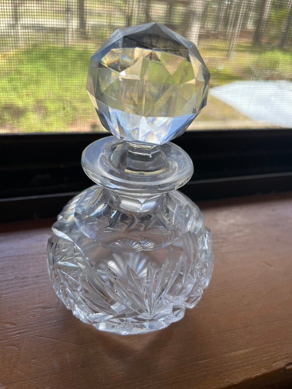 Antique Pressed Glass Cologne perfume bottle