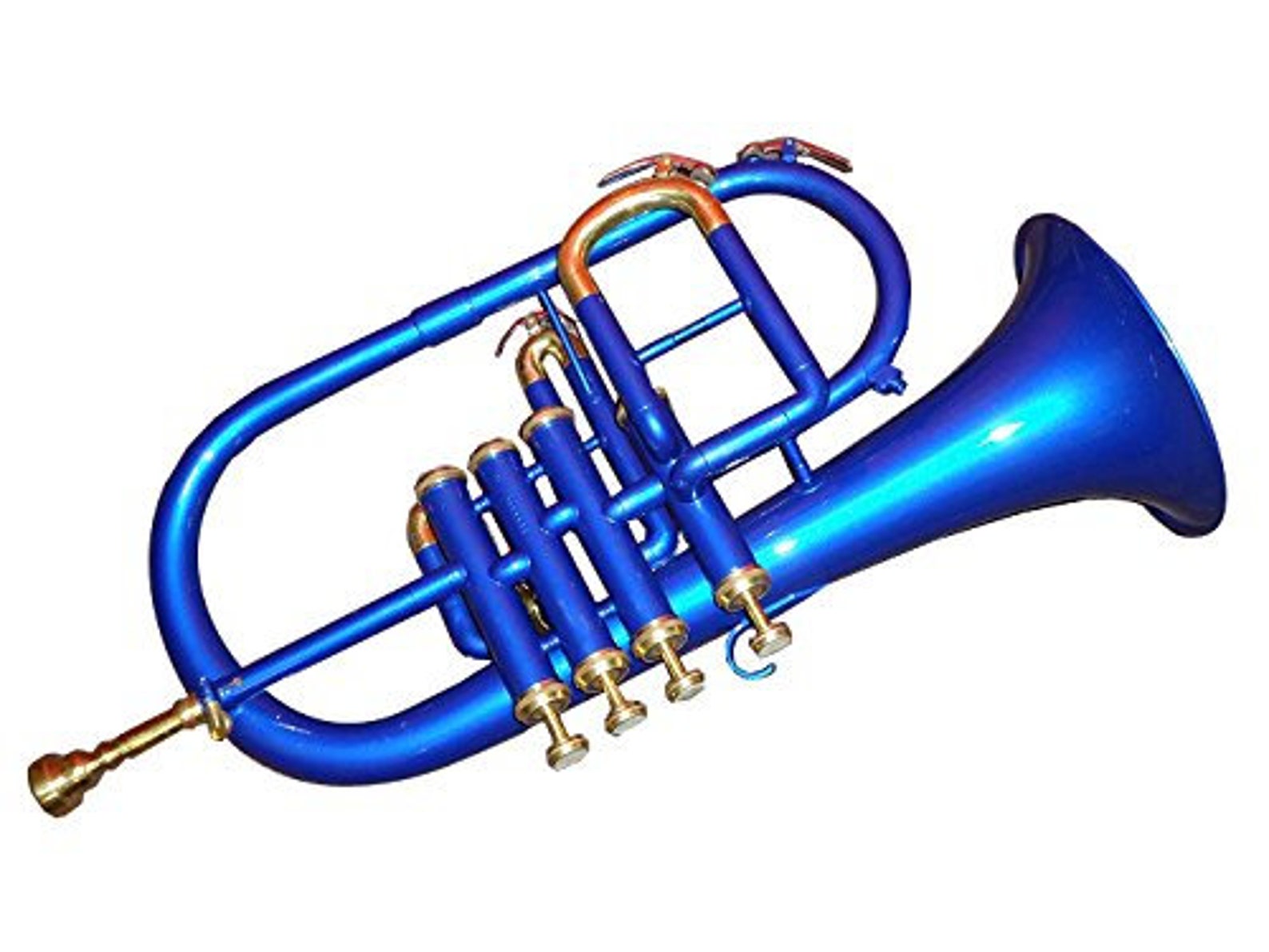 Queen Brass Flugelhorn 4valve Bb/f Pitch W/case & Mp Blue Etsy