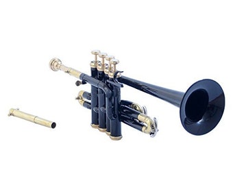 Sai Musical Black Brass Finishing Piccolo Trumpet With Free Hard Case+Mouthpiece