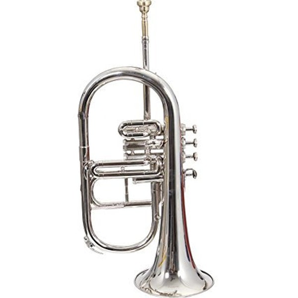 Flugel Horn Bb Flat Nickel Finishing With Free Hard Case+Mouthpiece