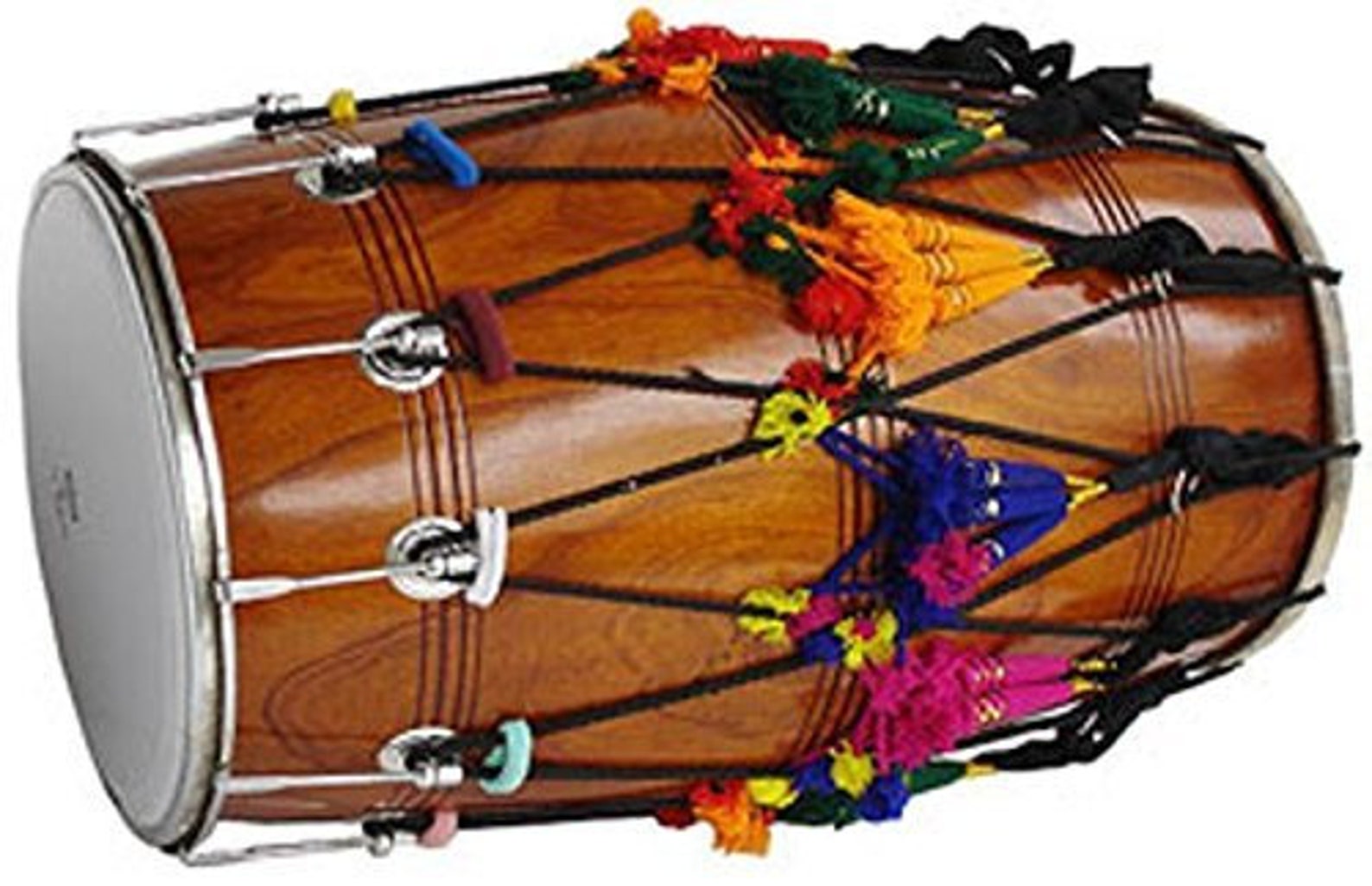 NEW PUNJABI BHANGRA Dhol Drummango Woodwith Decoration Parthand Made